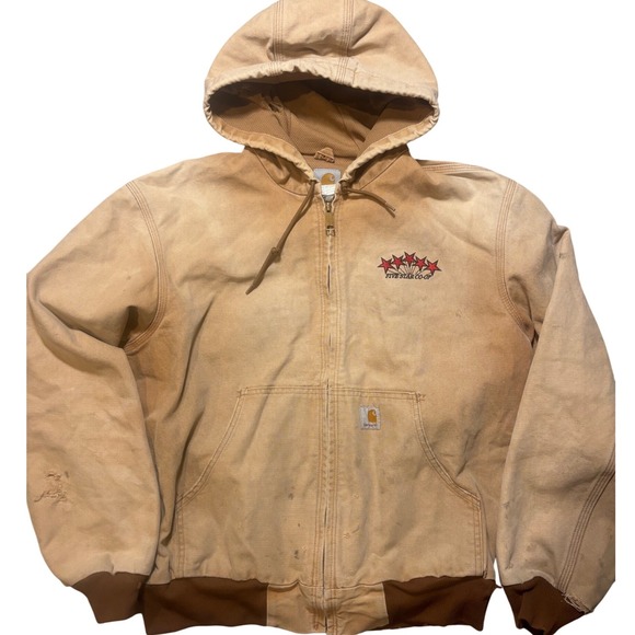 Carhartt Other - Carhartt Mens J131 BRN Active Jacket Brown Duck Canvas Distressed Large Faded